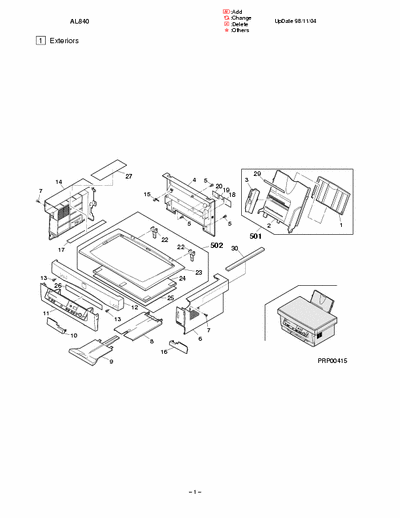 Sharp AL-840 Parts Manual